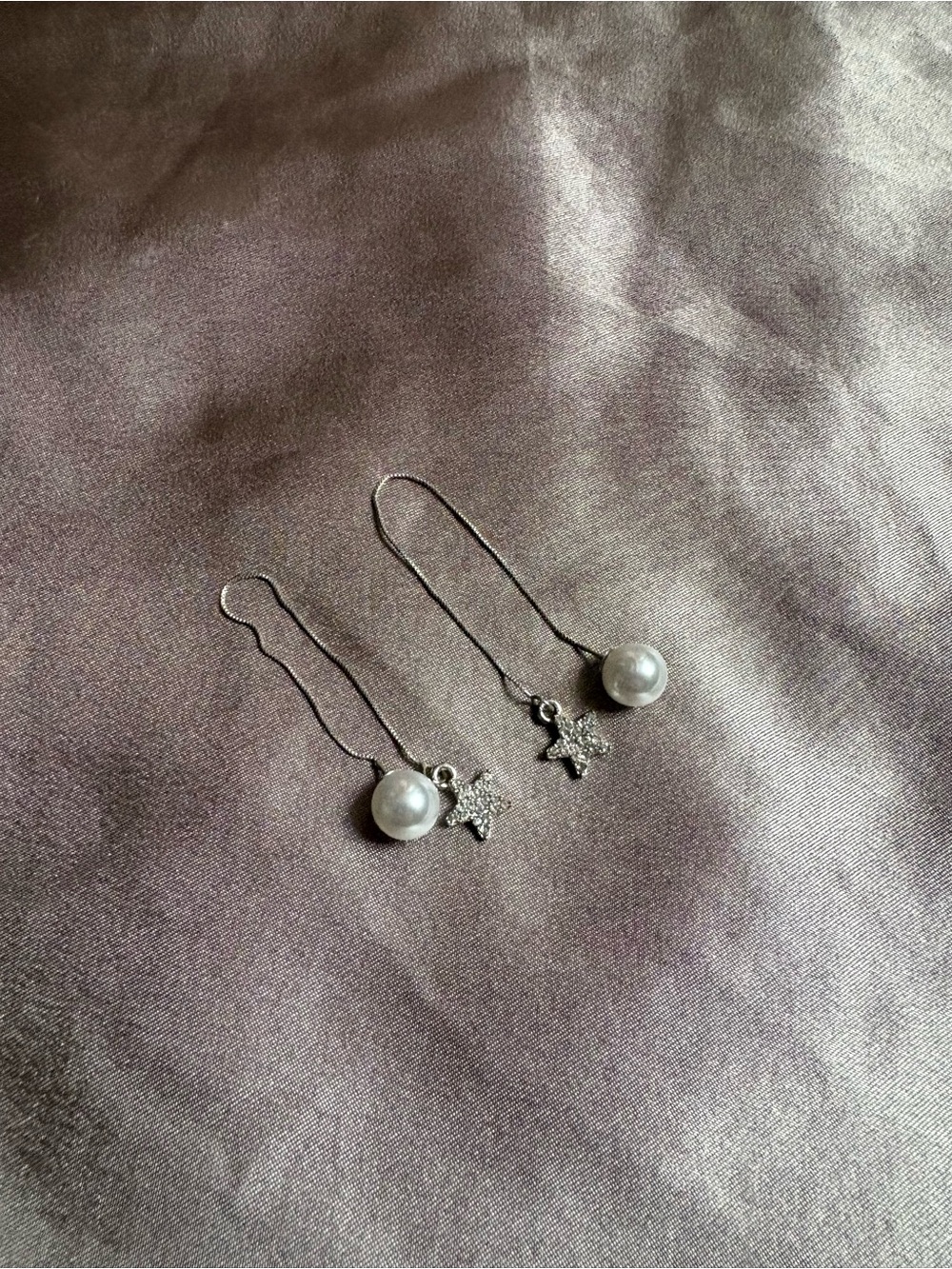 Shein Pearl & Star Drop Earrings